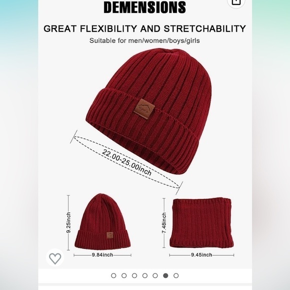 New Winter Beanie Hat Scarf: Warm Fleece Lined Knit Skull Cap Neck Warmer Set - Picture 2 of 4